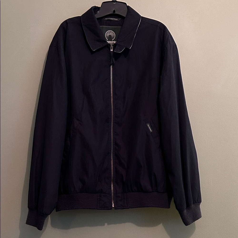 Weatherproof Men's Microfiber Golf Jacket in Navy Blue Size L